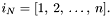 \[ i_N = \lbrack 1, \: 2, \: \ldots, \: n \rbrack . \]